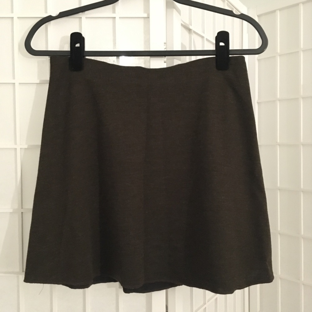Zara Trafaluc Brown/Green Knit Skirt - Size Large